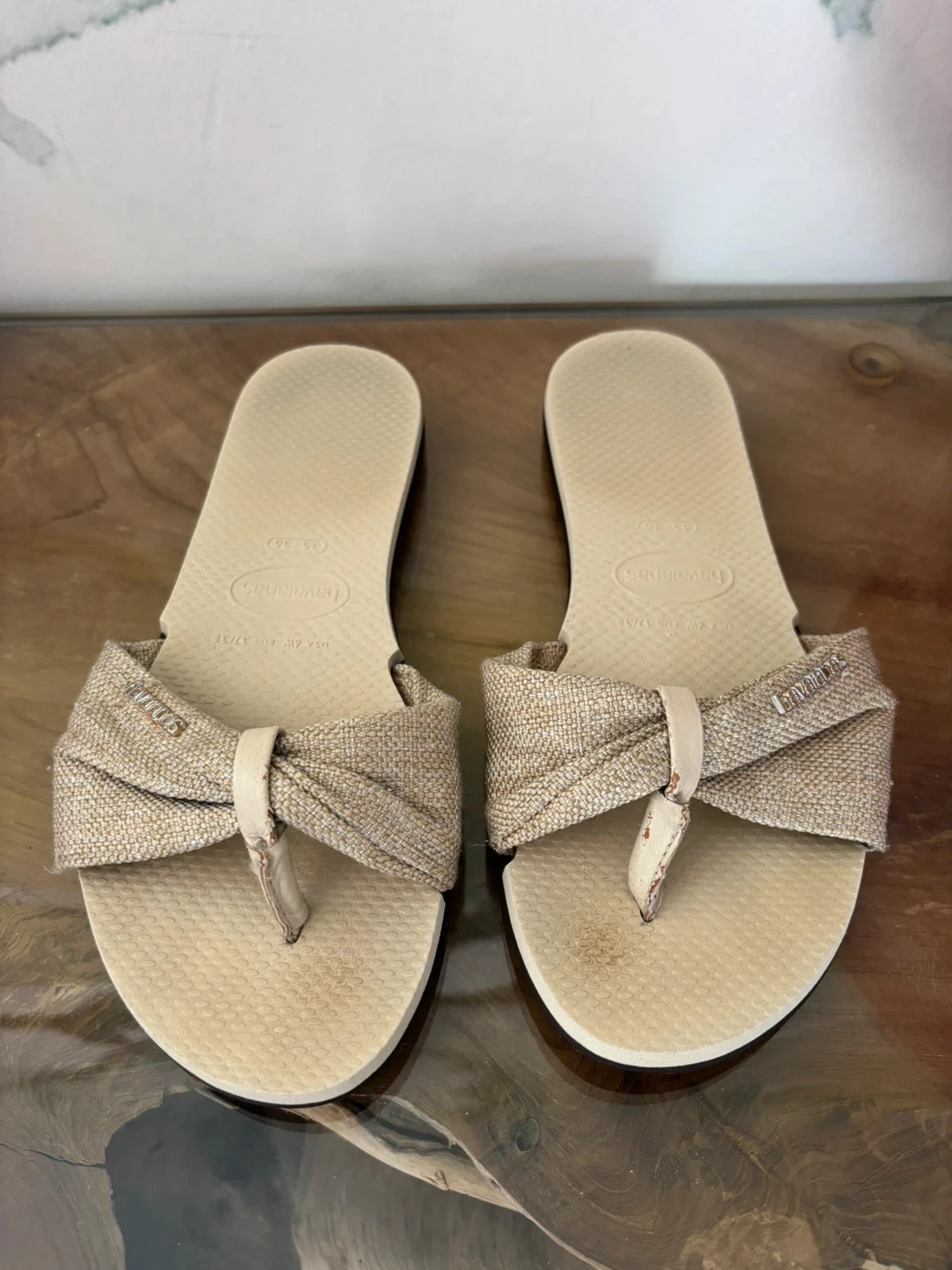 Mules Havaianas beige femme
